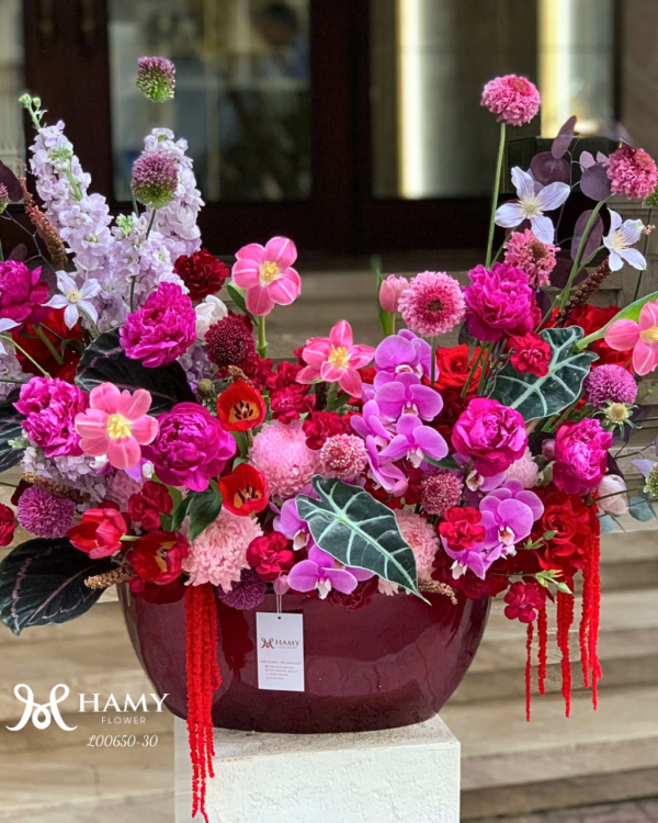 Bình Hoa Tone Đỏ Cao Cấp Tại Hamy Flower